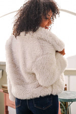 Plush Perfection Faux Fur Crop Coat - Ivory