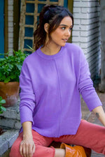 Tidal Lily Crewneck Sweater- Iris