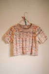 Amor Cableknit Short Sleeve Sweater-Pink/Multi