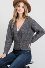 Slow Mornings Plush Modern Grandpa Cardigan- Speck Gray