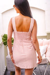 Sweet Spritz Gingham Print Sleeveless Shift Dress- Blush