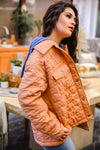 Dahlia Drift Quilted Puffer Jacket - Cantaloupe