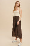 Chocolate Kiss Smocked Waist Floral Maxi Skirt - Mocha