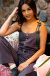 Misty Meadow Linen Jumpsuit - Gray