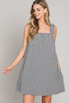 Daisy Jane Gingham Check Print Dress- Black/White
