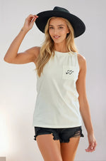 Heart to Heart Pocket Detail Tank Top-Ivory