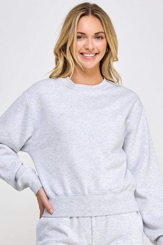 Keep It Cozy Crewneck Pullover- Heather Gray