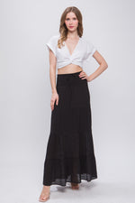 Ocean Air Affair Smocked Waist Maxi Skirt - Black