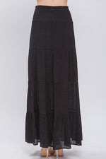 Ocean Air Affair Smocked Waist Maxi Skirt - Black