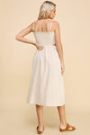 Lottie Spaghetti Strap Linen Maxi Dress- Natural