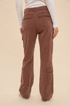 Cargo Crush Denim Utility Pants - Rust