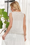 Sunset Slumber Lace Trim Tank- White