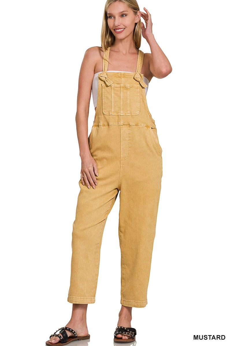 All You Need Boxy Fit Overalls- Mustard