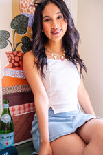 Lil Charmer Rosette Cami - White