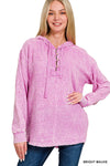 Kaylee Cotton Gauze Hoodie- Orchid