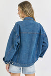 Risen Denim Jacket Button Front- Medium Wash