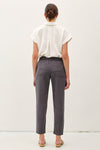 Coastline Slim Leg Tensel Pants- Charcoal