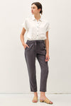 Coastline Slim Leg Tensel Pants- Charcoal