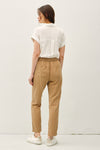 Coastline Slim Leg Tensel Pants- Brown