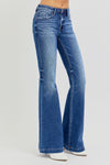 Risen Jeans Flare Jeans- Dark Wash Copper Hardware