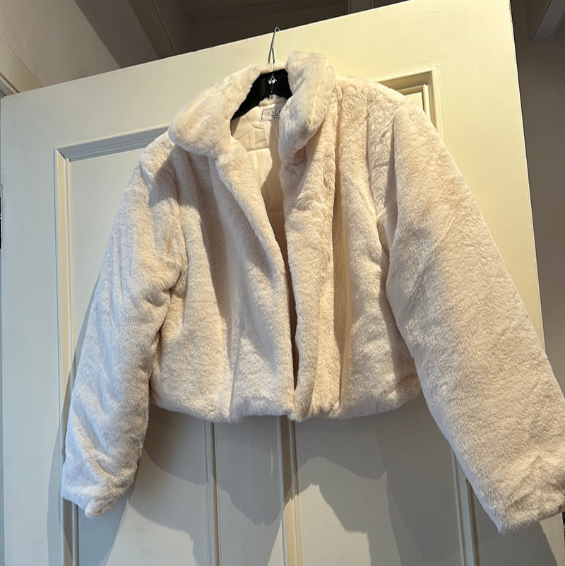 Arctic Frost Faux Fur Winter Jacket- Ivory