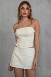 Sassy Lil Thang Zip Up Corset Top With Boning - Natural
