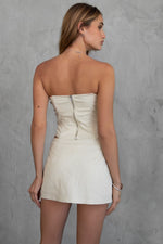 Sassy Lil Thang Zip Up Corset Top With Boning - Natural