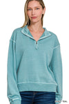 Haleigh Quarter Zip Pullover- Teal