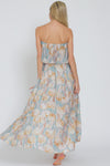 Honey Dip Strapless Maxi Dress- Sky/Multi