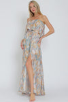 Honey Dip Strapless Maxi Dress- Sky/Multi