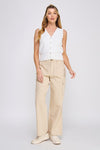 Marzipan Mornings Button Top Scallop Details- Ivory