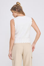 Marzipan Mornings Button Top Scallop Details- Ivory