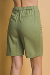 Matcha Mornings Linen Bermuda Shorts- Olive