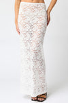 Souled Out Sheer Lace Maxi Skirt - White