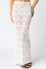 Souled Out Sheer Lace Maxi Skirt - White