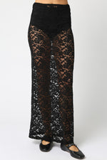 Arroyo Sheer Lace Maxi Skirt - Black