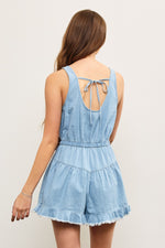 Sunbeam Sweetie Sleeveless Denim Romper- Light Wash