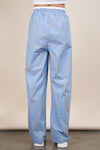 Cozy Does It Elastic Waist Drawstring Stripe Pants - Powder Blue