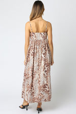 Look At Me Empire Waist Animal Print Dress- Mocha