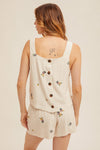 Summerland Embroidery Detail Sleeveless Top - Natural