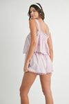 Lavender Macaron Sleeveless Top and Short Set -Mauve