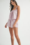 Lavender Macaron Sleeveless Top and Short Set -Mauve