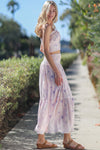 Valencia Lace Trim Tub Top Tiered Skirt Floral Set- Blush/Multi