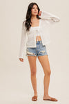 Odessa Front Tie Knit Cardigan- White