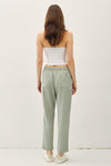 Coastline Slim Leg Tensel Pants- Fog
