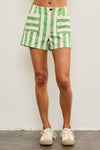 Palm Springs Stripe Shorts - Lime/White