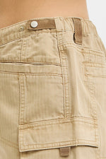Risen Cargo Shorts Elastic Waist- Khaki