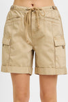 Risen Cargo Shorts Elastic Waist- Khaki