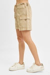 Risen Cargo Shorts Elastic Waist- Khaki