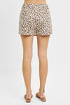 Risen Jeans Cheetah Print Skort- Ivory/Brown